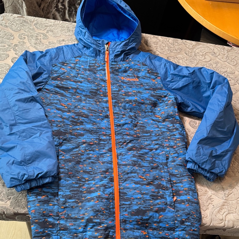 Columbia boys thermal coil out grown Blue & orange coat/jacket Sz: Large